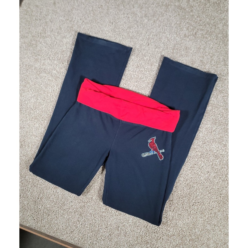 Victoria's Secret PINK VS Foldover Yoga Pants Flare Large St. Louis Cardinal Y2K
